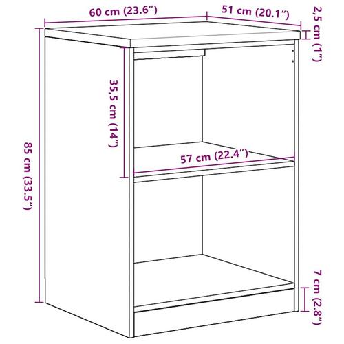 Garageopbevaringsskab Sonoma eg 60x51x85cm Massivt træ Fyrretræ