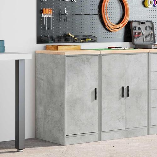 Garageopbevaringsskab Beton Grå 40x51x85cm Massivt træ Fyrretræ