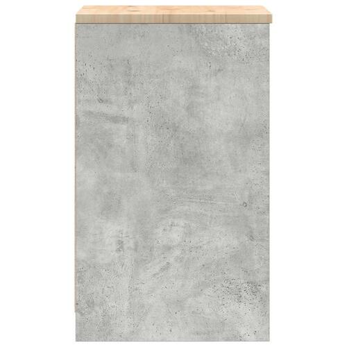 Garageopbevaringsskab Beton Grå 40x51x85cm Massivt træ Fyrretræ