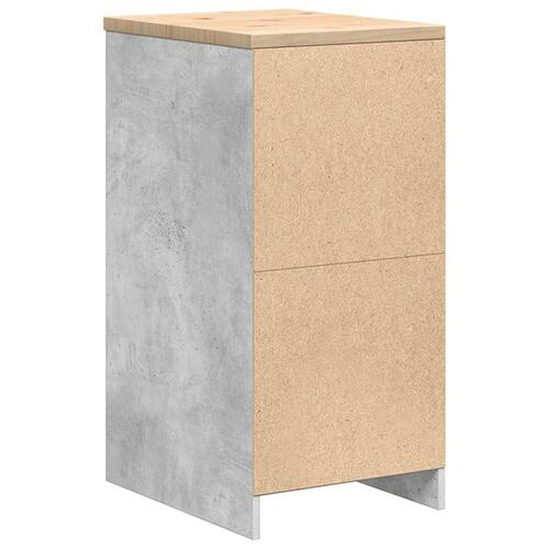 Garageopbevaringsskab Beton Grå 40x51x85cm Massivt træ Fyrretræ