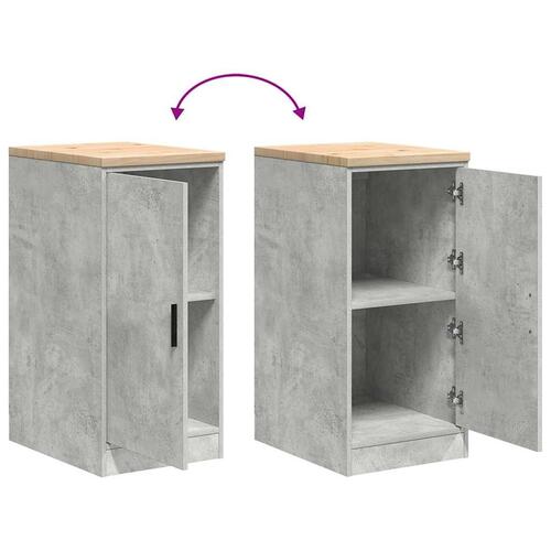 Garageopbevaringsskab Beton Grå 40x51x85cm Massivt træ Fyrretræ