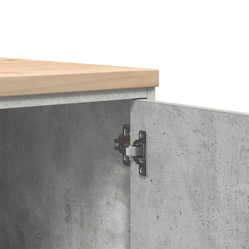 Garageopbevaringsskab Beton Grå 40x51x85cm Massivt træ Fyrretræ