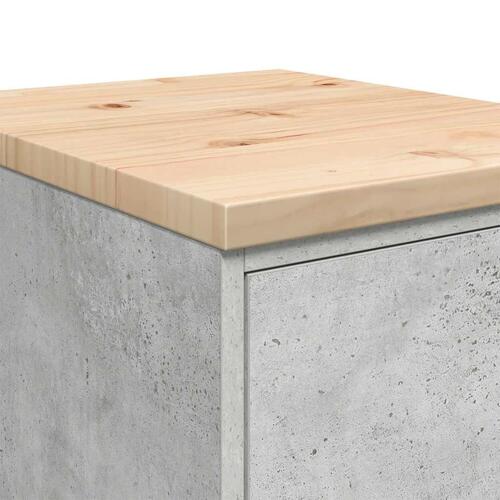 Garageopbevaringsskab Beton Grå 40x51x85cm Massivt træ Fyrretræ
