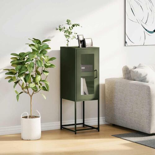 Skab 36x39x107 cm koldvalset stål olivengrøn