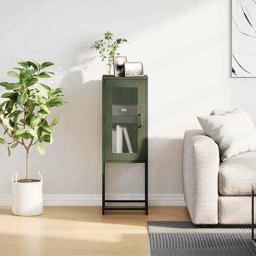 Skab 36x39x107 cm koldvalset stål olivengrøn