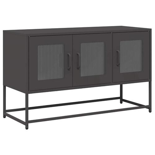 Tv-bord 100,5x39x60,5 cm koldvalset stål sort