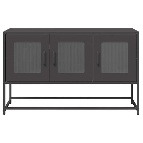 Tv-bord 100,5x39x60,5 cm koldvalset stål sort