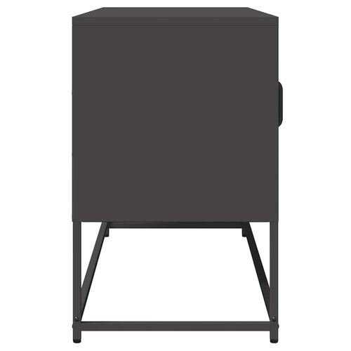 Tv-bord 100,5x39x60,5 cm koldvalset stål sort