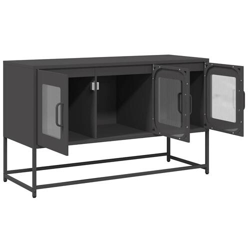 Tv-bord 100,5x39x60,5 cm koldvalset stål sort
