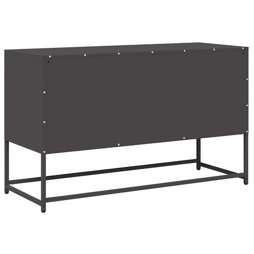 Tv-bord 100,5x39x60,5 cm koldvalset stål sort