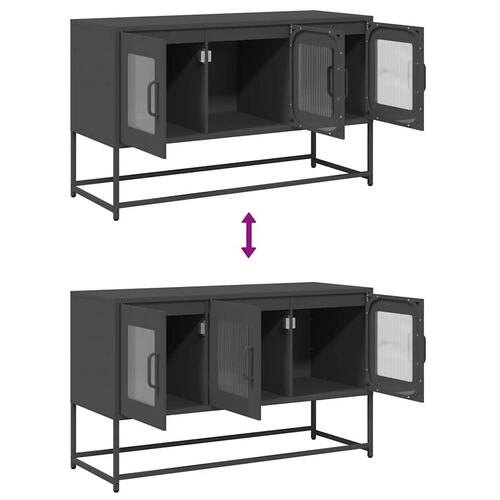 Tv-bord 100,5x39x60,5 cm koldvalset stål sort
