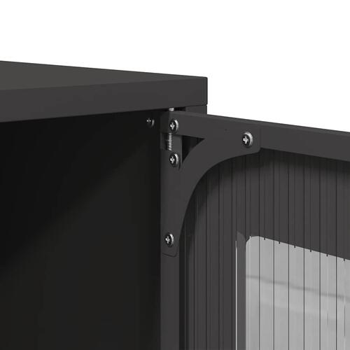 Tv-bord 100,5x39x60,5 cm koldvalset stål sort