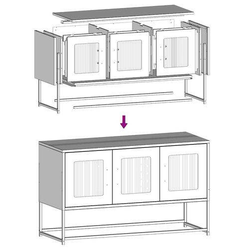 Tv-bord 100,5x39x60,5 cm koldvalset stål sort