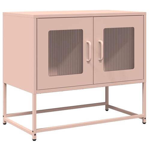 Tv-bord 68x39x60,5 cm koldvalset stål lyserød