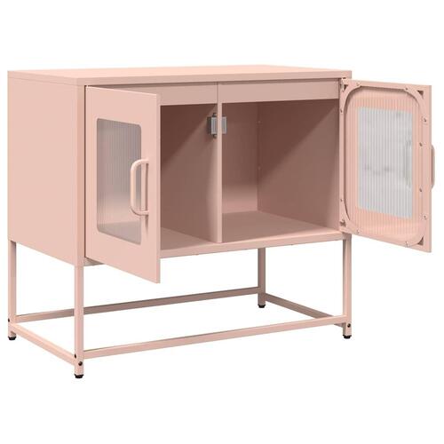 Tv-bord 68x39x60,5 cm koldvalset stål lyserød