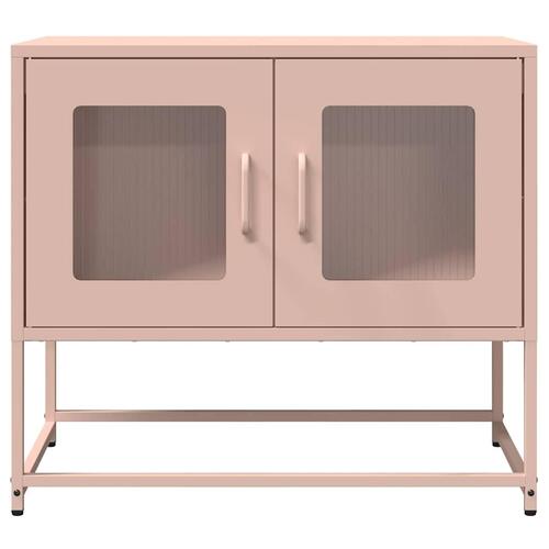 Tv-bord 68x39x60,5 cm koldvalset stål lyserød