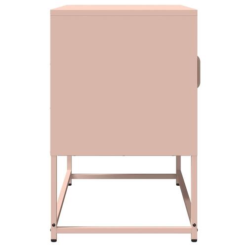 Tv-bord 68x39x60,5 cm koldvalset stål lyserød