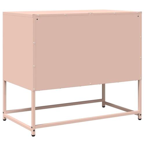 Tv-bord 68x39x60,5 cm koldvalset stål lyserød