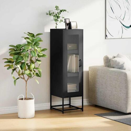 Skab 36x39x123 cm koldvalset stål sort