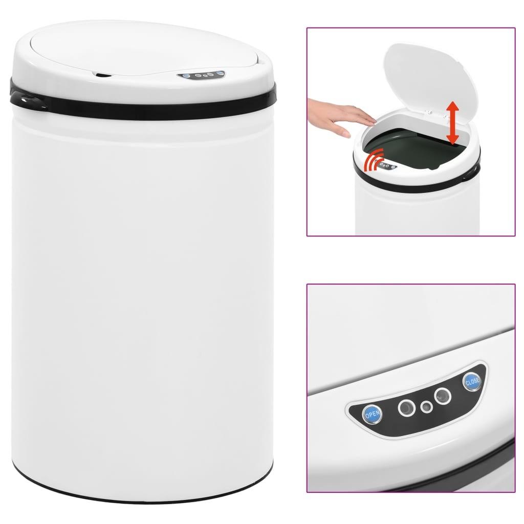 Affaldsspand med sensor 30 l kulstofstål hvid