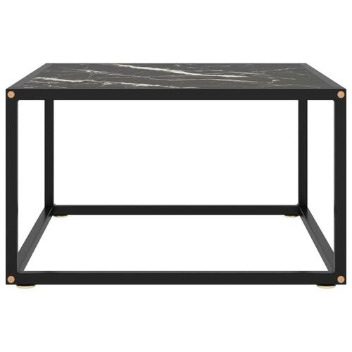 Sofabord 60x60x35 cm marmorglas sort