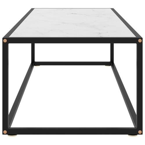 Sofabord 120x50x35 cm marmorglas hvid