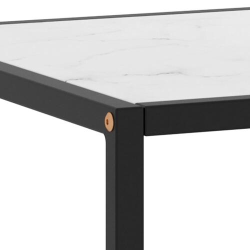 Sofabord 120x50x35 cm marmorglas hvid