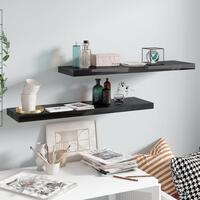 Væghylder 2 stk. 90x23,5x3,8 cm MDF sort højglans
