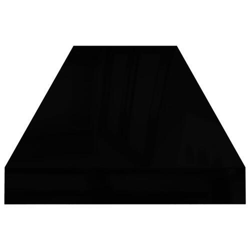 Væghylder 2 stk. 90x23,5x3,8 cm MDF sort højglans