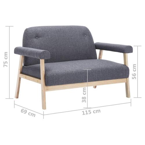 Topersoners sofa i stof mørkegrå