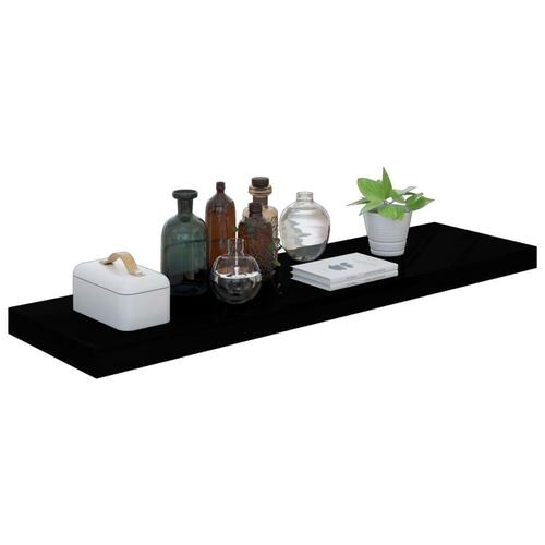 Væghylder 4 stk. 90x23,5x3,8 cm MDF sort højglans