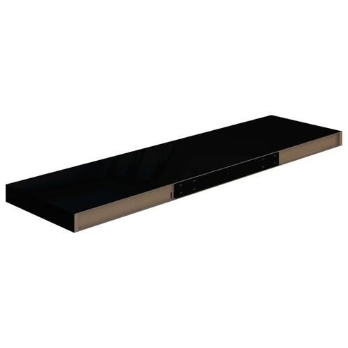 Væghylder 4 stk. 90x23,5x3,8 cm MDF sort højglans