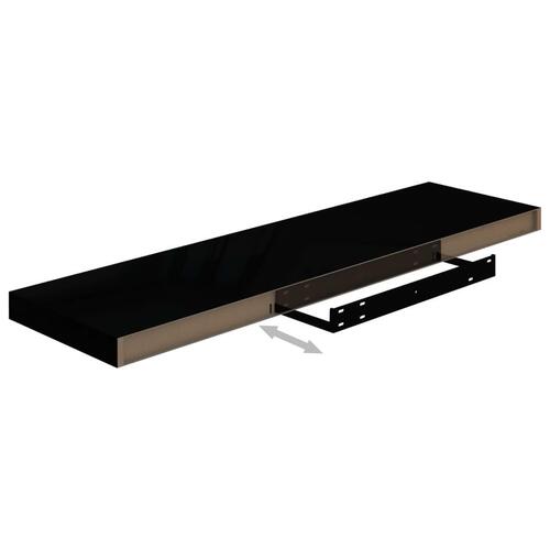Væghylder 4 stk. 90x23,5x3,8 cm MDF sort højglans