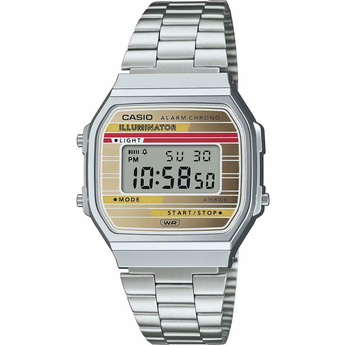 Casio A168WEHA-9AEF unisex digitalur - stål, 36 mm