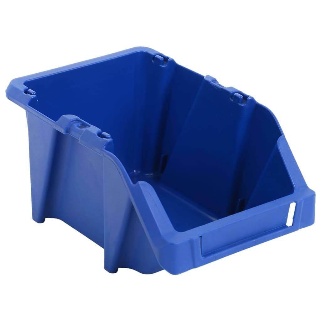 Stabelbare opbevaringskasser 75 stk. 153 x 244 x 123 mm blå