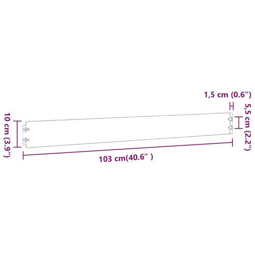 Plænekanter 10 stk. 10x103 cm koldvalset stål antracit