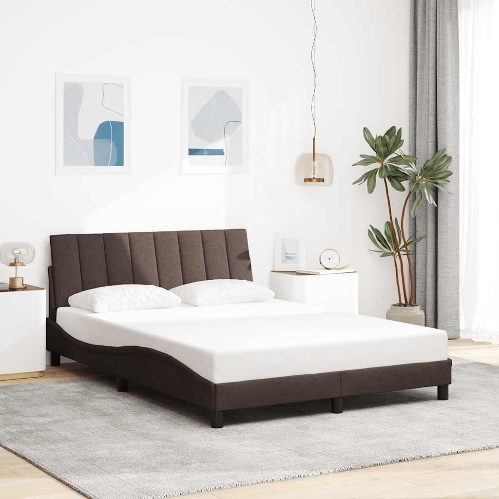 Sengeramme uden madras Hanko Mørkebrun 120x200 cm Stof billede