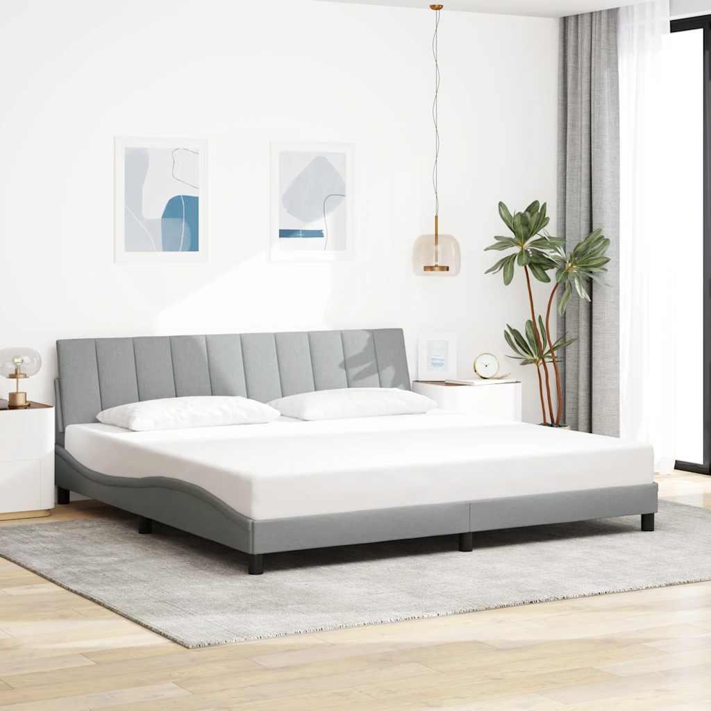 Sengeramme uden madras Hanko 200x200 cm stof lysegrå billede