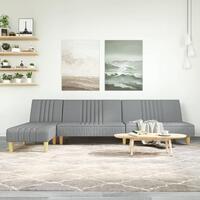 Sovesofa med chaiselong 255x140x70 cm stof lysegrå