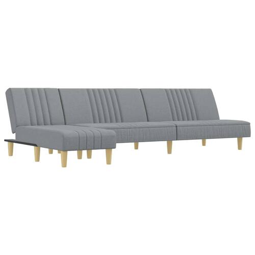 Sovesofa med chaiselong 255x140x70 cm stof lysegrå