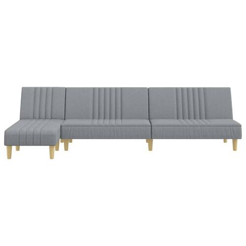 Sovesofa med chaiselong 255x140x70 cm stof lysegrå