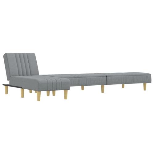 Sovesofa med chaiselong 255x140x70 cm stof lysegrå