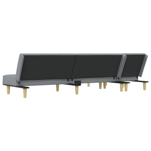 Sovesofa med chaiselong 255x140x70 cm stof lysegrå