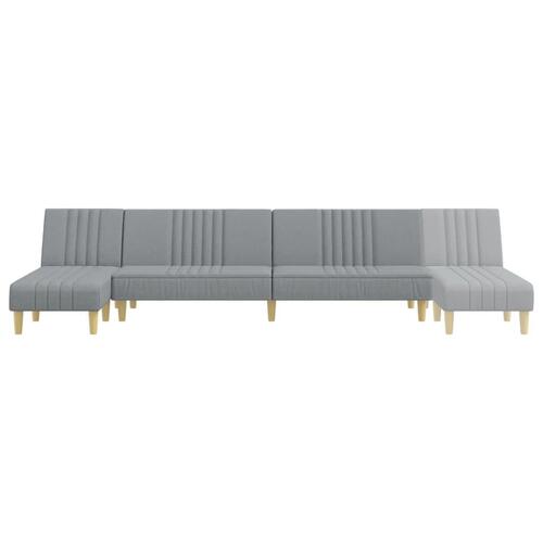 Sovesofa med chaiselong 255x140x70 cm stof lysegrå