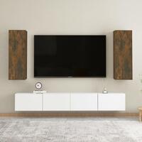 Tv-skabe 2 stk. 30,5x30x90 cm konstrueret træ røget egetræ
