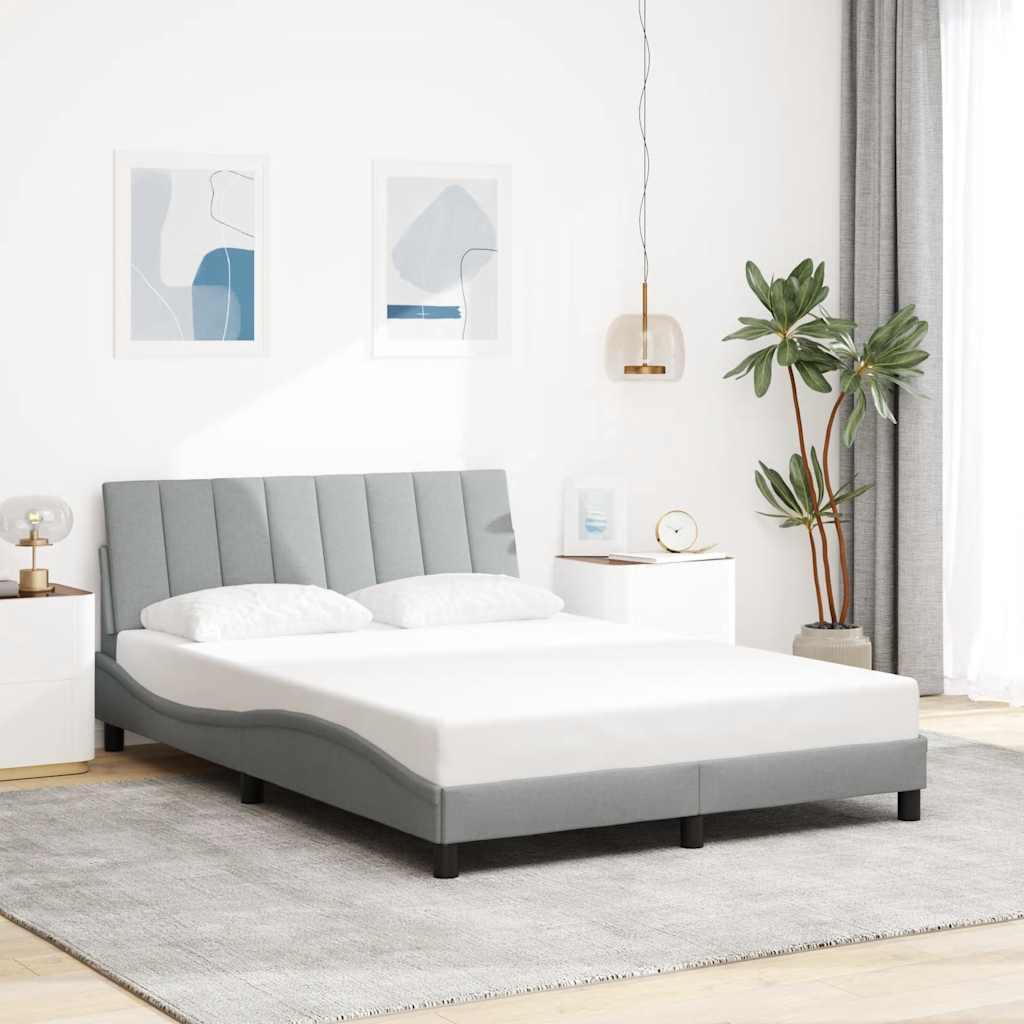Sengeramme uden madras Hanko 140x190 cm stof lysegrå billede