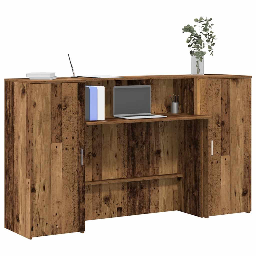 Receptionsskranke 180x50x103,5 cm konstrueret træ antikt træ