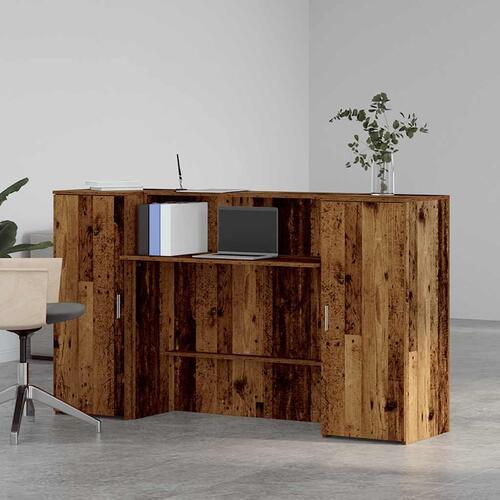 Receptionsskranke 180x50x103,5 cm konstrueret træ antikt træ