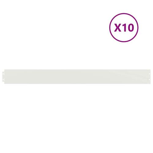 Plænekanter 10 stk. 10x103 cm koldvalset stål hvid