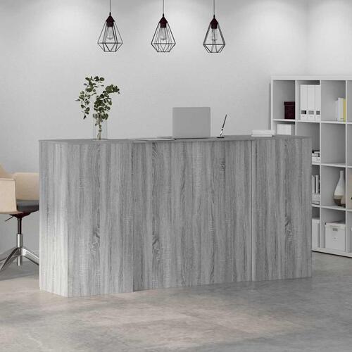 Receptionsskranke 200x50x103,5 cm konstrueret træ grå sonoma